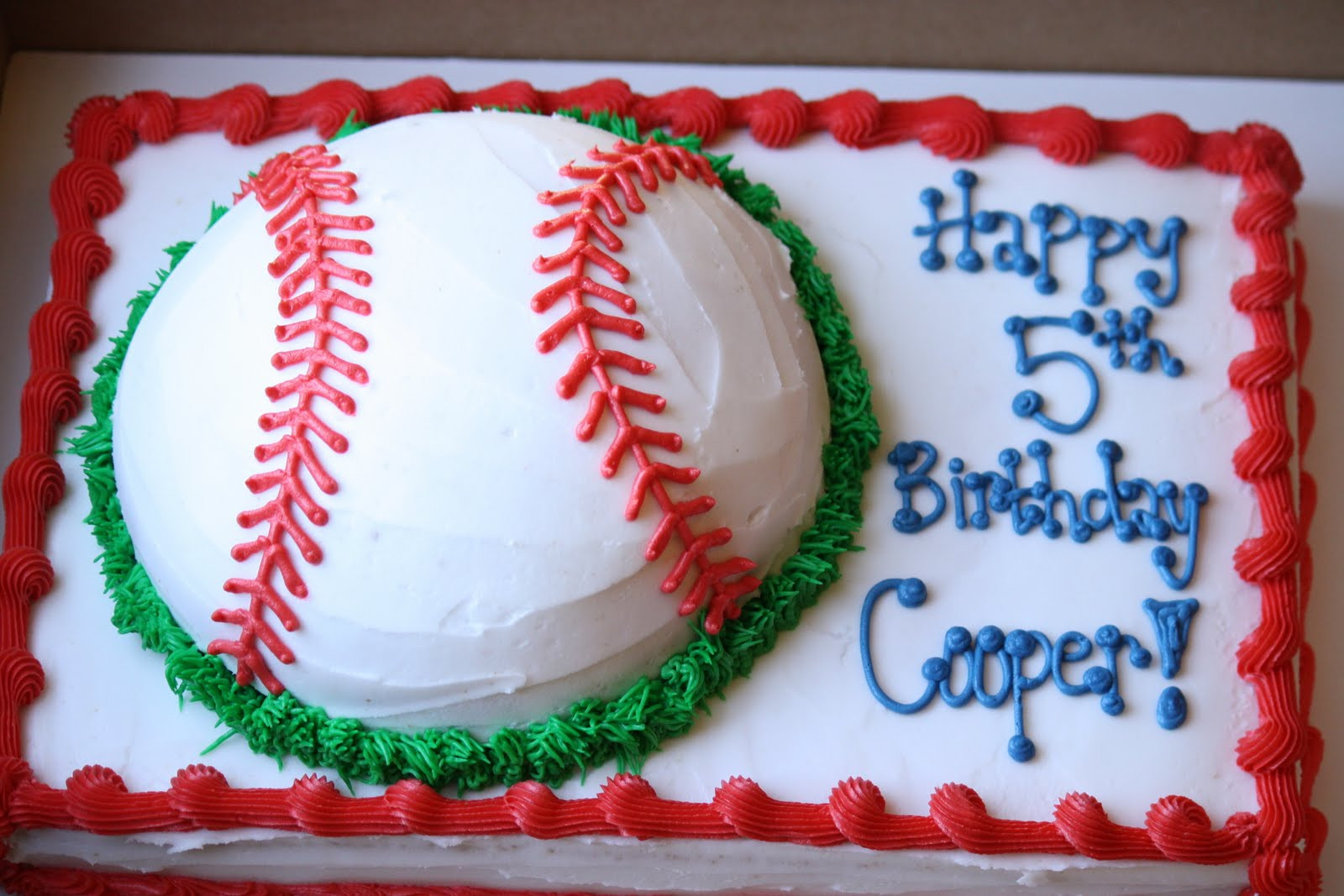 Baseball Birthday Cake
 A Perfect Bite Cooper s 5th Birthday Baseball Cake