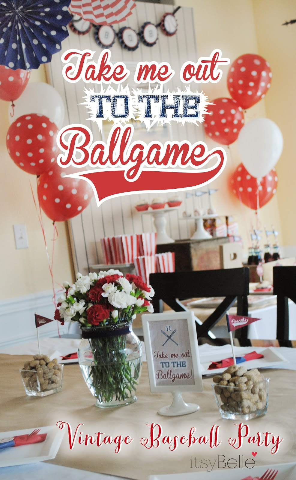 Baseball Birthday Decorations
 Real Parties Vintage Baseball Birthday Itsy BelleItsy