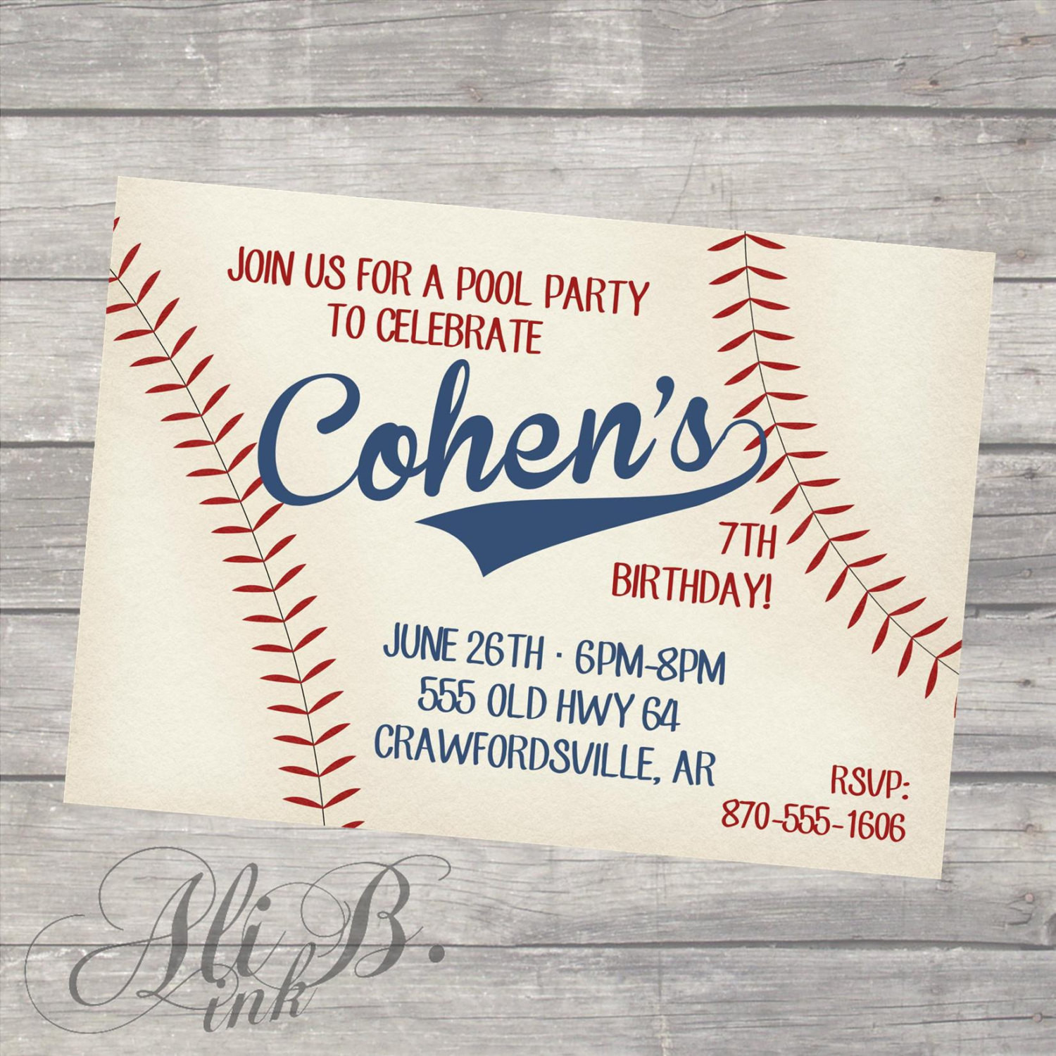 Baseball Birthday Invitations
 Baseball Party Birthday Printable Invitation