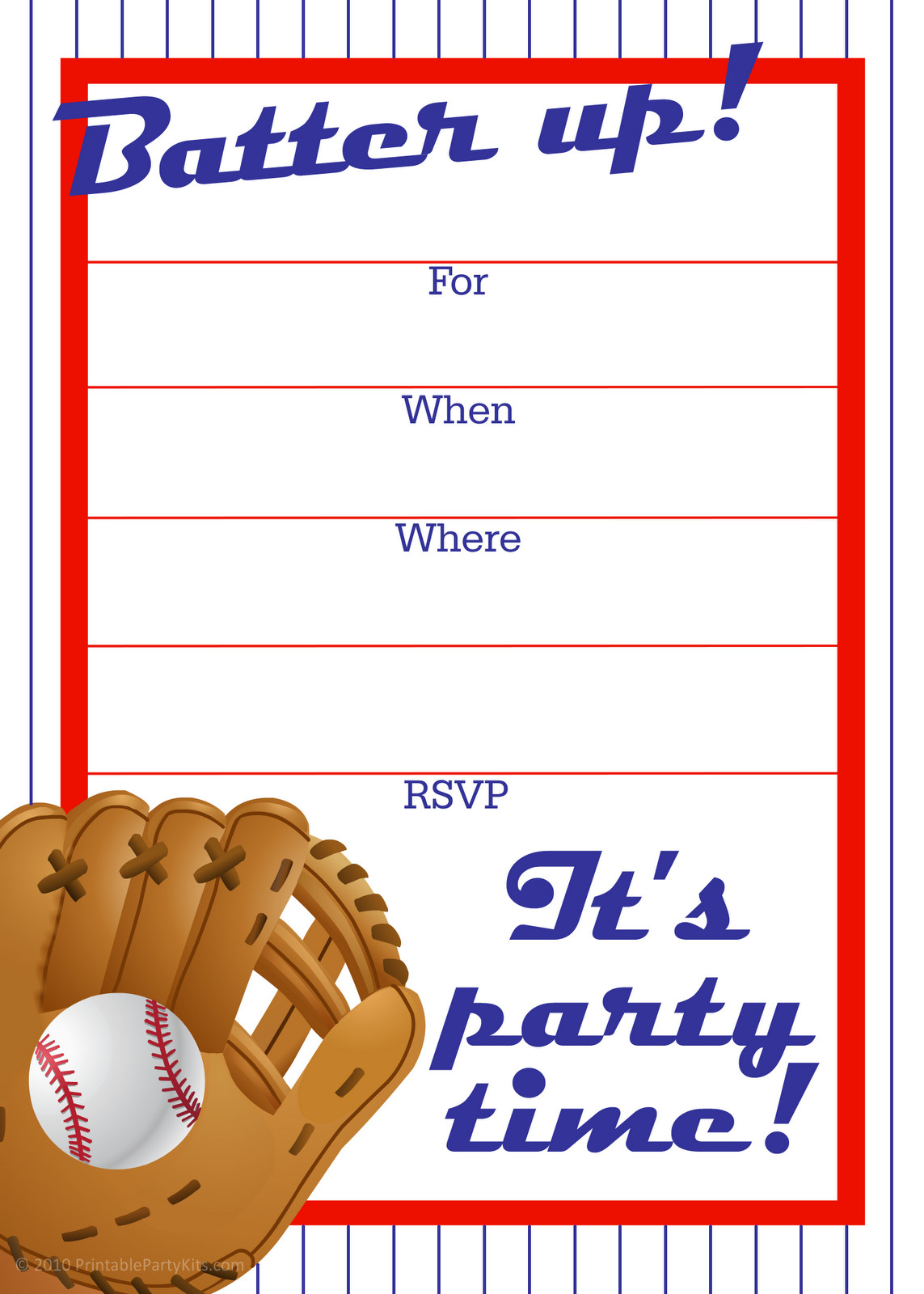 Baseball Birthday Invitations
 Free Printable Party Invitations Free Baseball Birthday