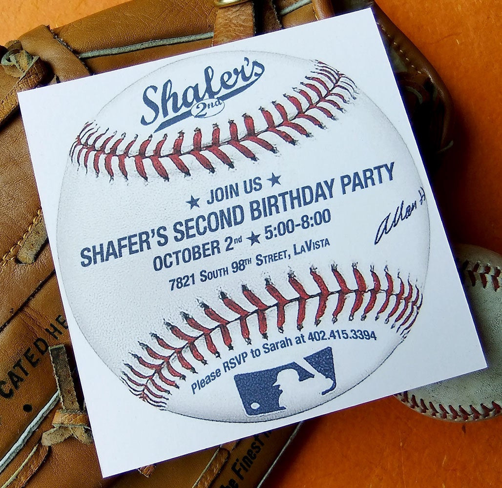 Baseball Birthday Invitations
 Baseball Birthday Invitation Custom Printable Invite PDF