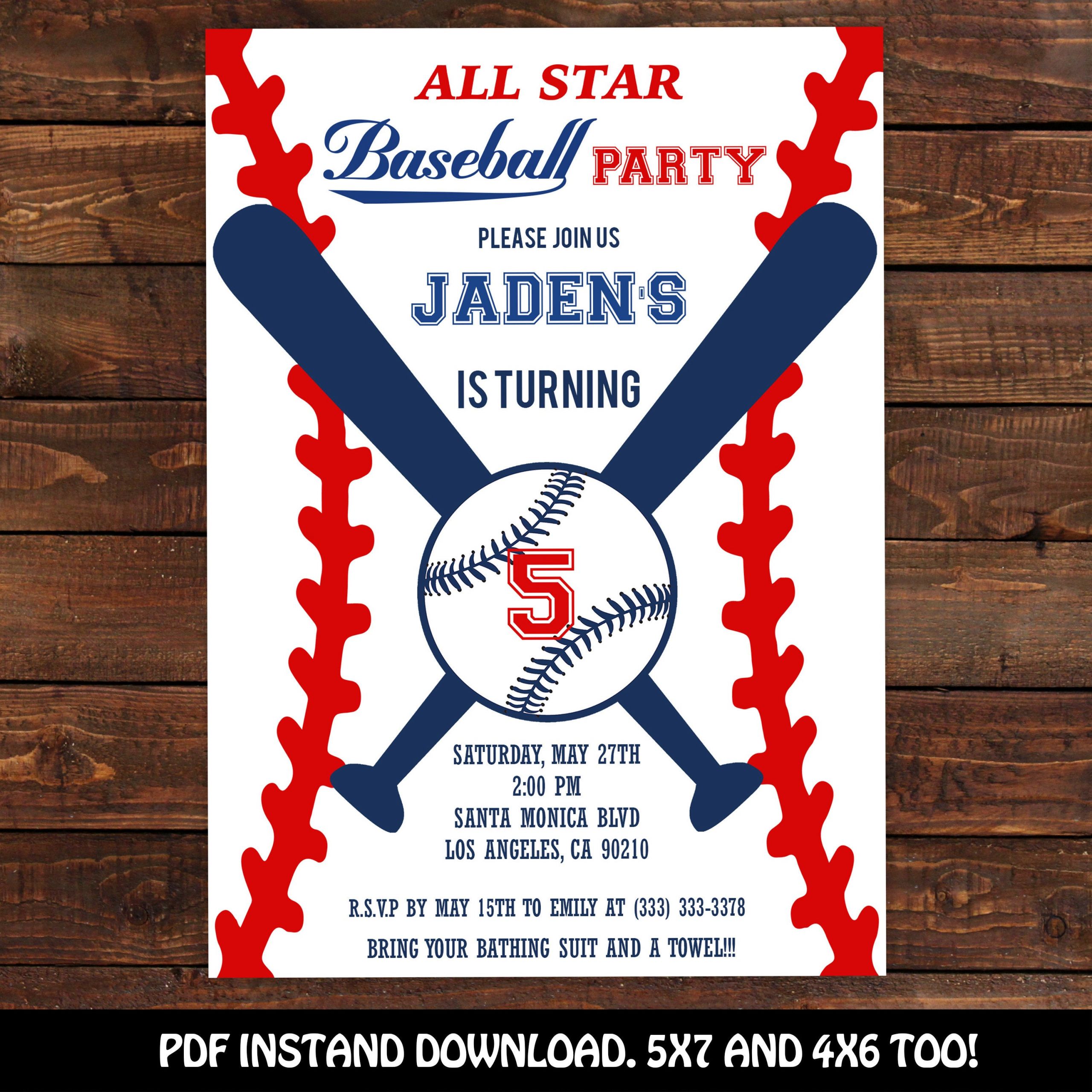 Baseball Birthday Invitations
 Baseball Invitation Baseball Party Invitation Printable