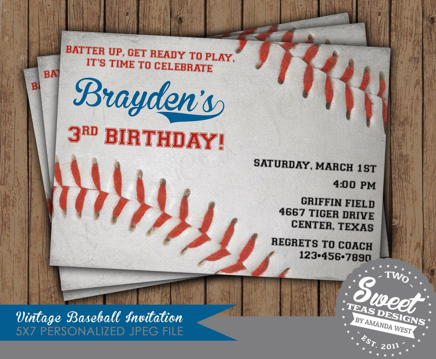 Baseball Birthday Invitations
 Baseball Party Invitation Birthday Party Digital by 2SweetTeas