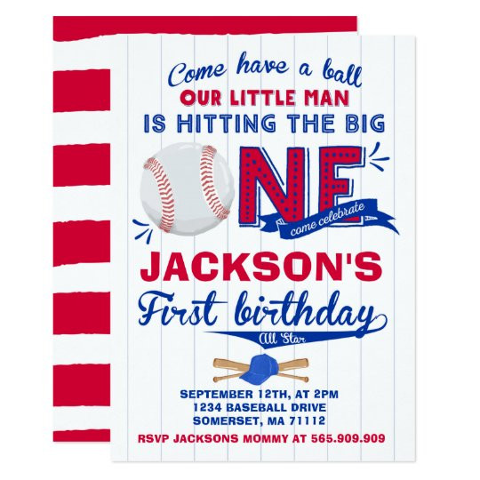 Baseball Birthday Invitations
 Baseball Birthday Invitation Baseball 1st Birthday