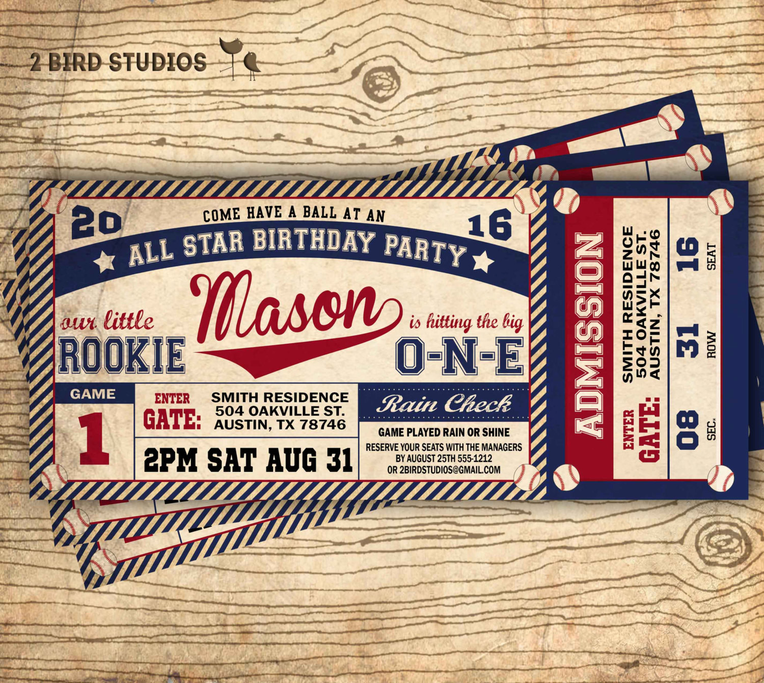 Baseball Birthday Invitations
 Baseball birthday invitation Baseball ticket invitation