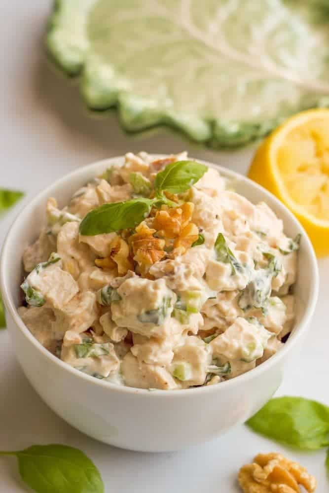 Basil Chicken Salad
 Healthy basil chicken salad with walnuts video
