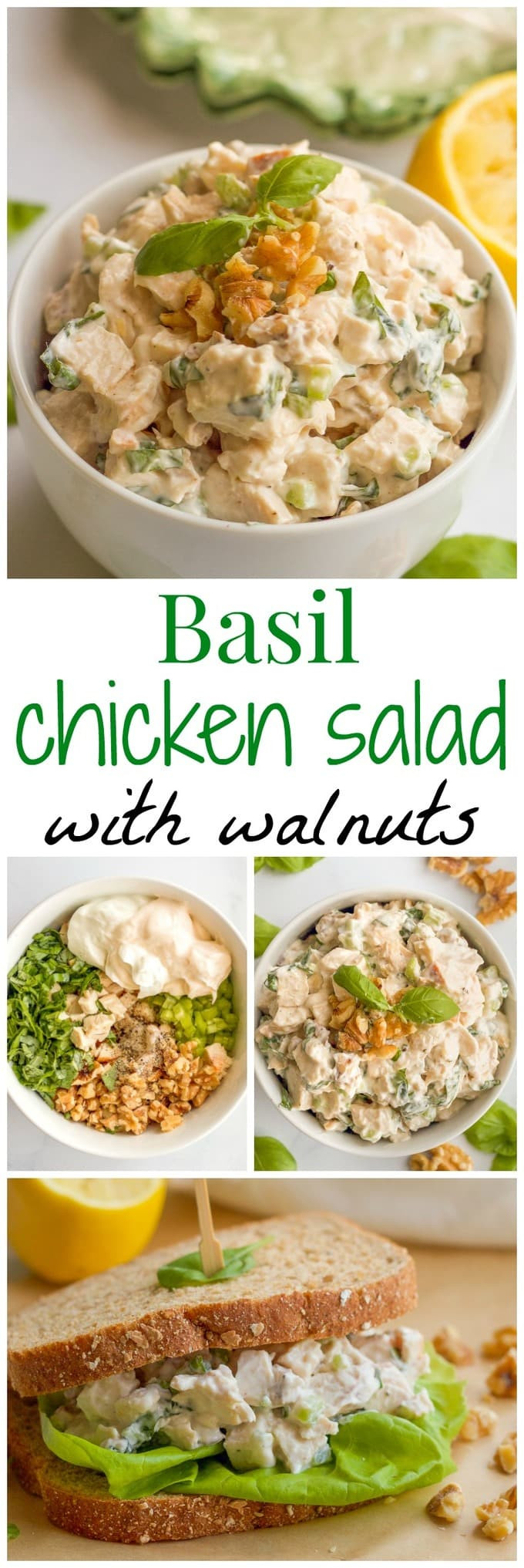 Basil Chicken Salad
 Healthy basil chicken salad with walnuts Family Food on