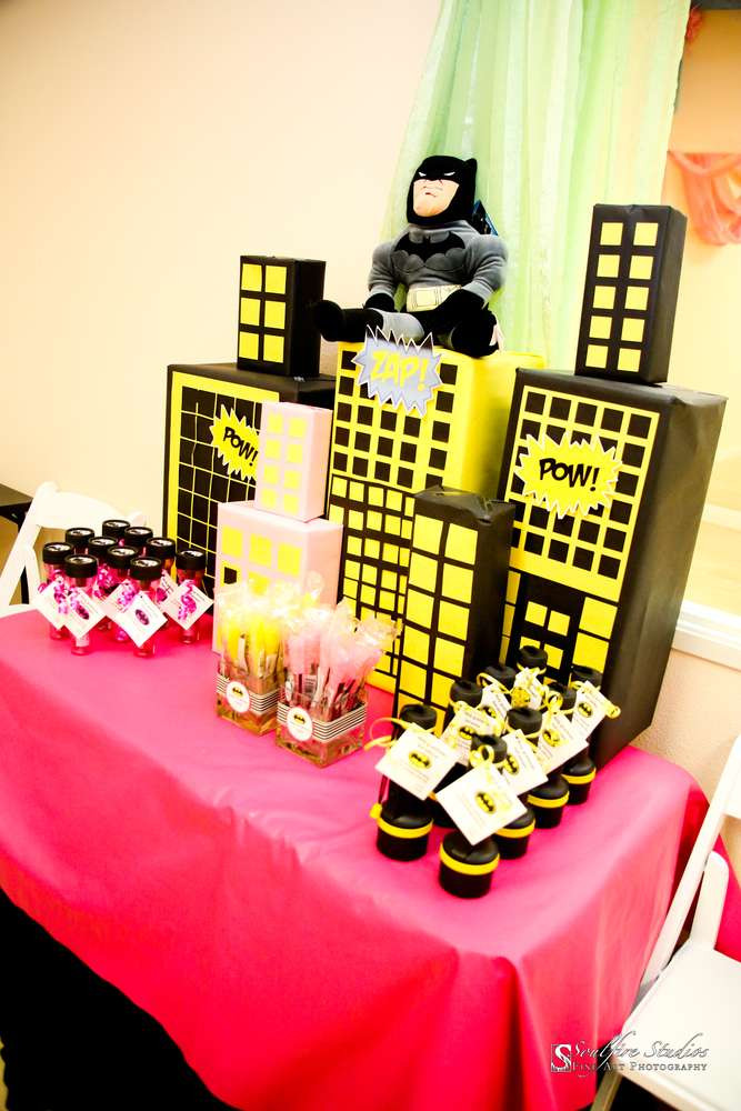 Batgirl Birthday Party Supplies
 Super Heroes Batman Batgirl Hot Pink Yellow Black