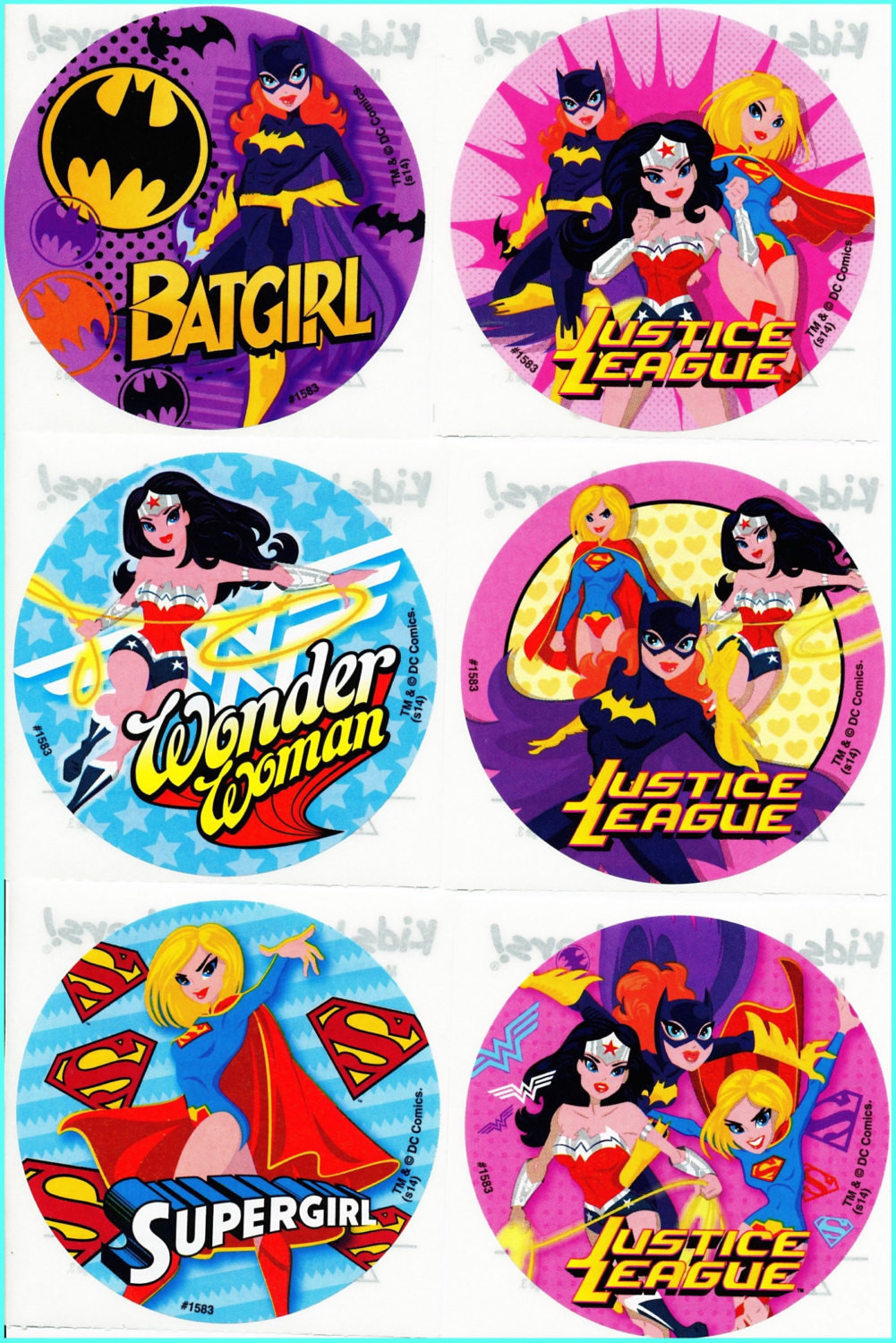 Batgirl Birthday Party Supplies
 Batgirl Supergirl Wonder Woman Stickers Envelope Seals