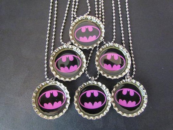 Batgirl Birthday Party Supplies
 Batgirl Bottle Cap Party favors 6 add ons 2 dollars each