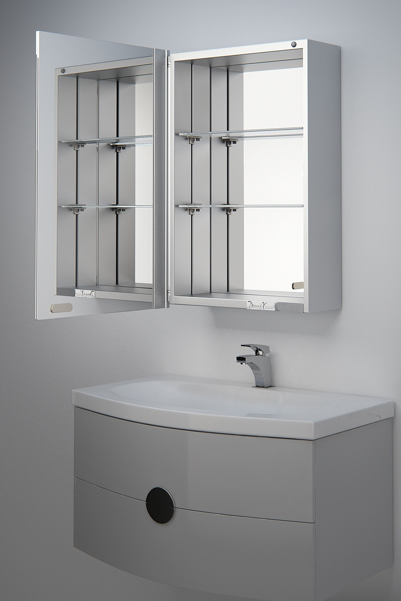 Bathroom Cabinet Mirrors
 Alban mirrored bathroom cabinet mirror H 600mm x W 400mm
