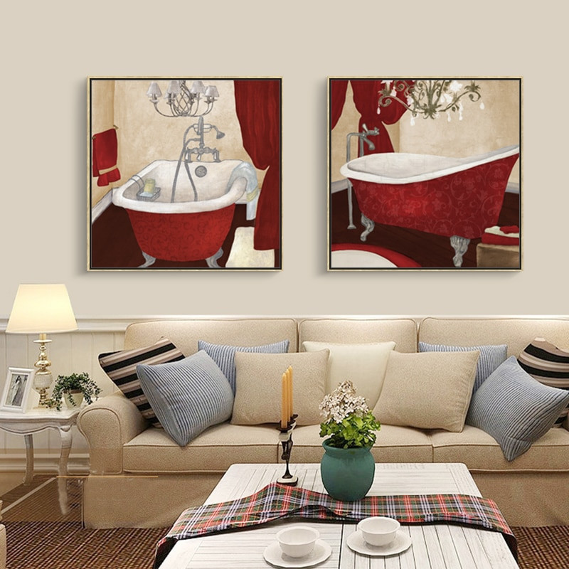 Bathroom Canvas Wall Art
 Modern Bath Canvas Painting Bathroom Picture Washing Set