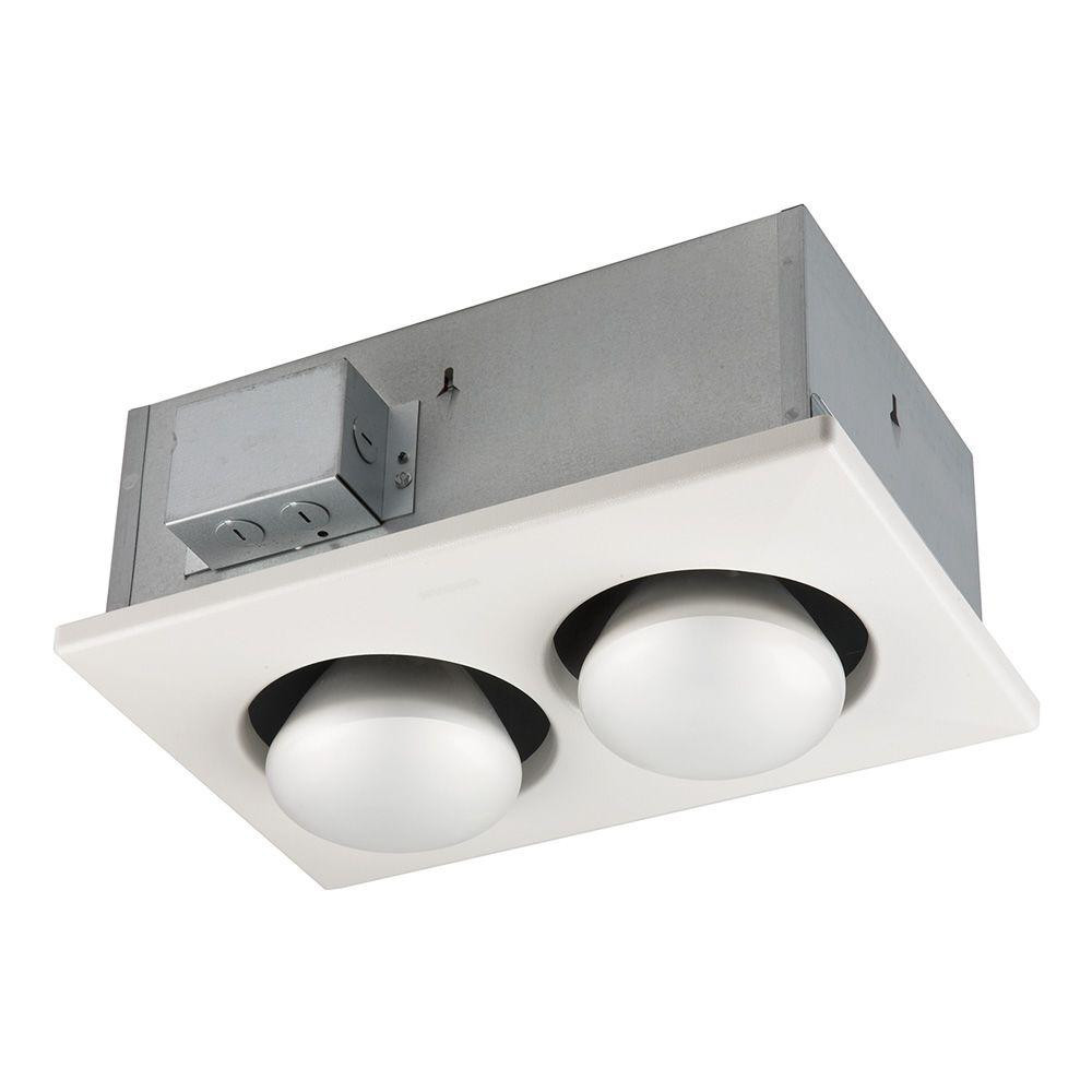 Bathroom Ceiling Light With Heater
 Broan 500 Watt 2 Bulb Ceiling Infrared Heater 163 The