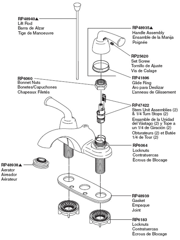 Bathroom Faucet Parts Diagram
 PlumbingWarehouse Delta Bathroom Faucet Parts For