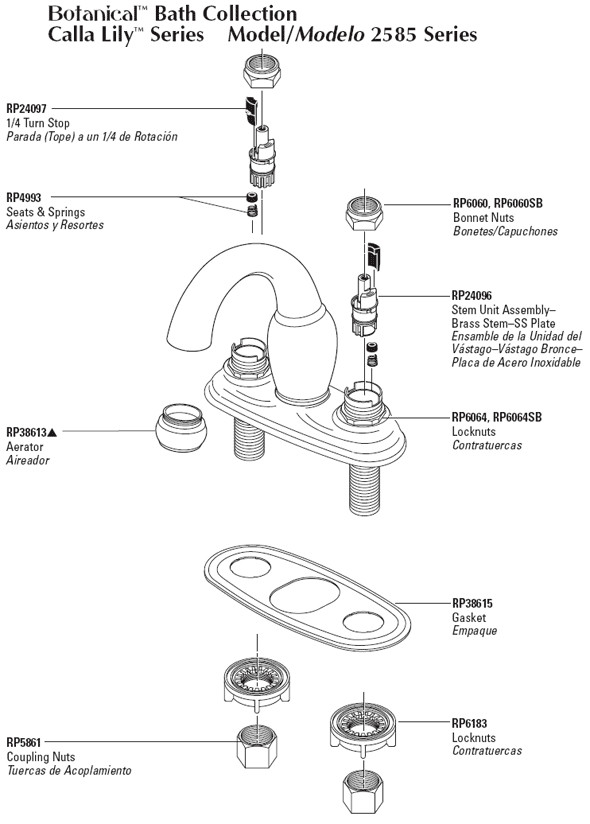 Bathroom Faucet Parts Diagram
 PlumbingWarehouse Delta Bathroom Faucet Parts For