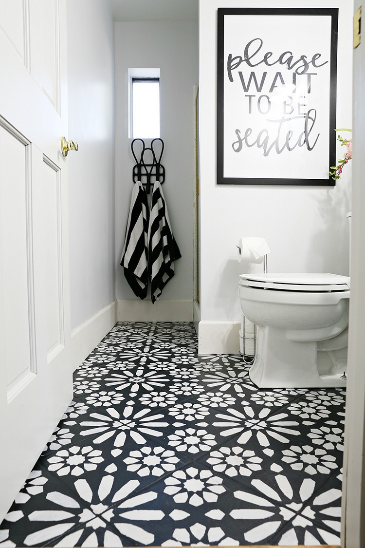 Bathroom Floor Paint
 DIY Painted Stencil Bathroom Floor – Home Improvement Blogs