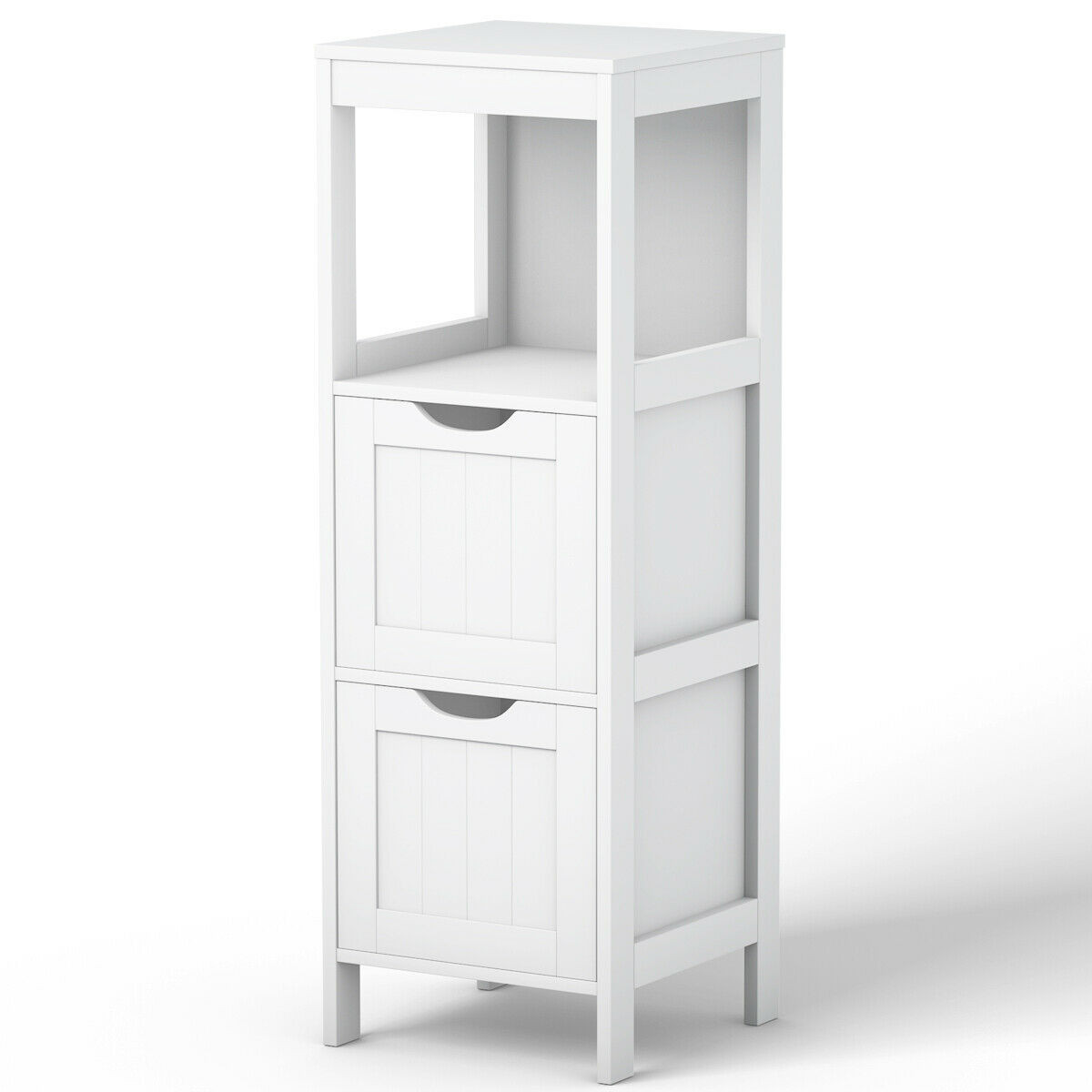 Bathroom Floor Storage Cabinets White
 Costway White Floor Storage Cabinet Bathroom Organizer