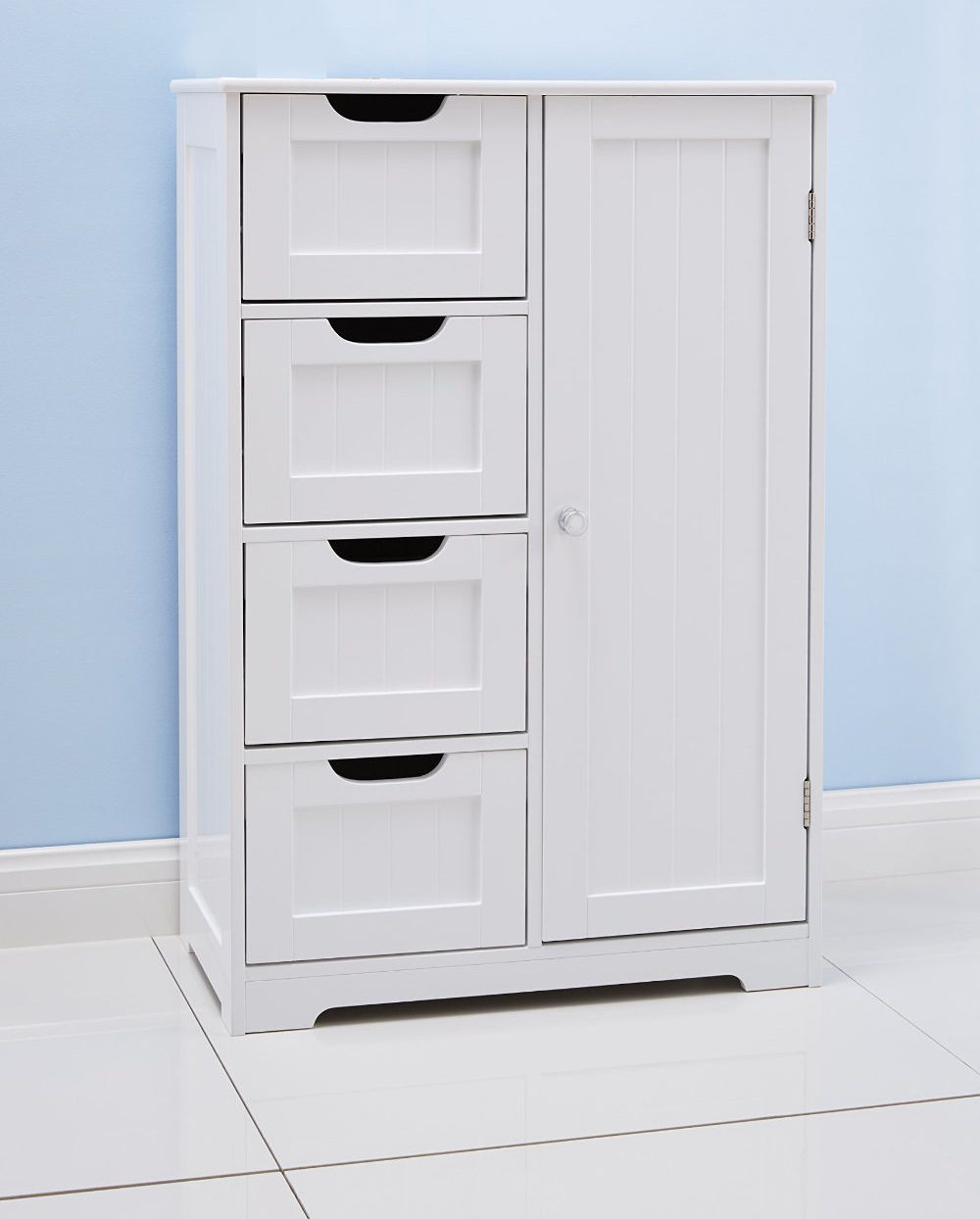 Bathroom Floor Storage Cabinets White
 White Bathroom Floor Cabinet Freestanding With 4 Drawers