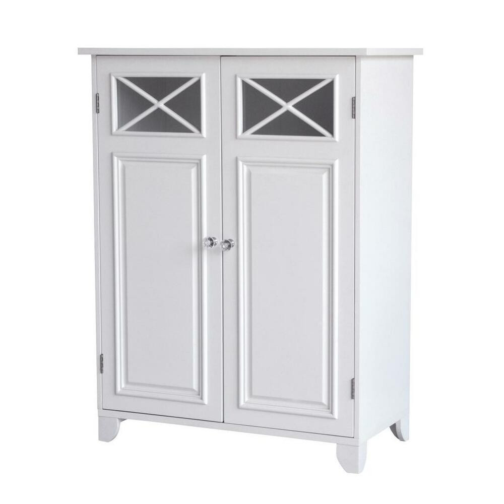 Bathroom Floor Storage Cabinets White
 Dawson White Bathroom Floor Cabinet for Storage with