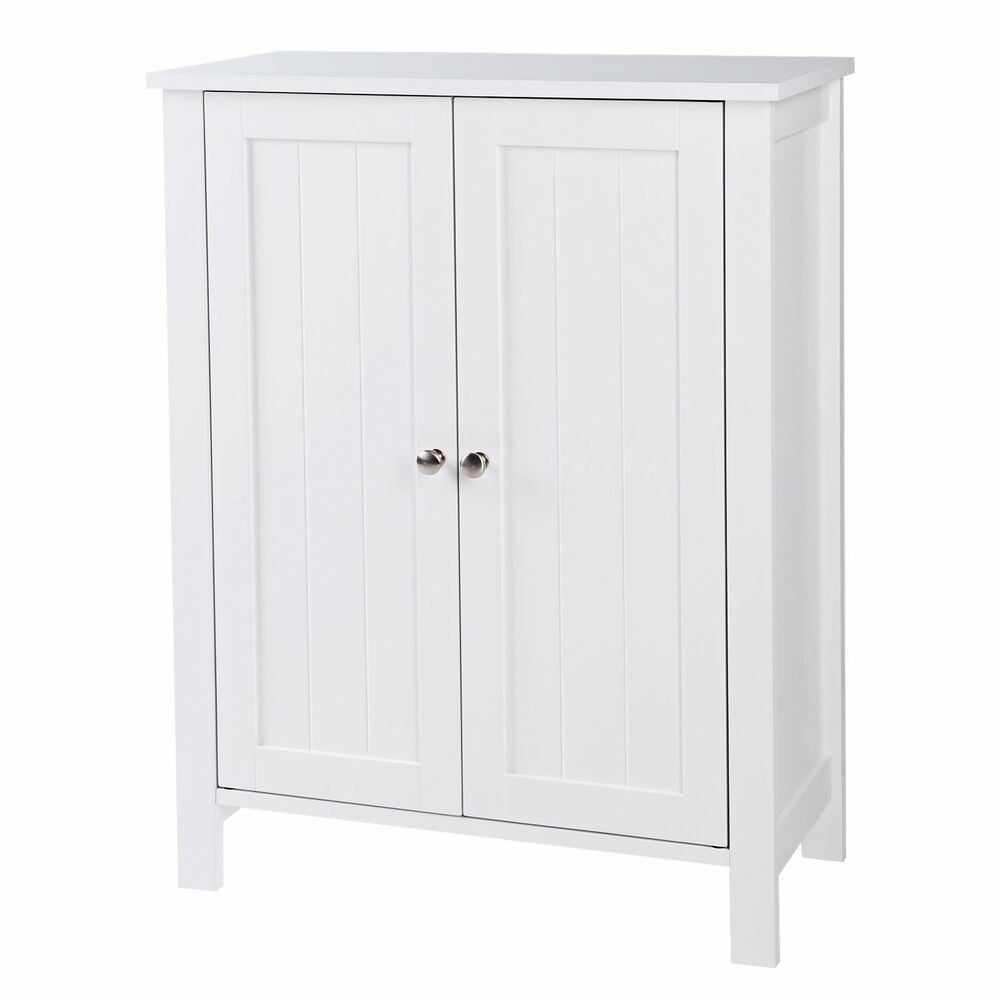 Bathroom Floor Storage Cabinets White
 SONGMICS Bathroom Floor Storage Cabinet with Double Door