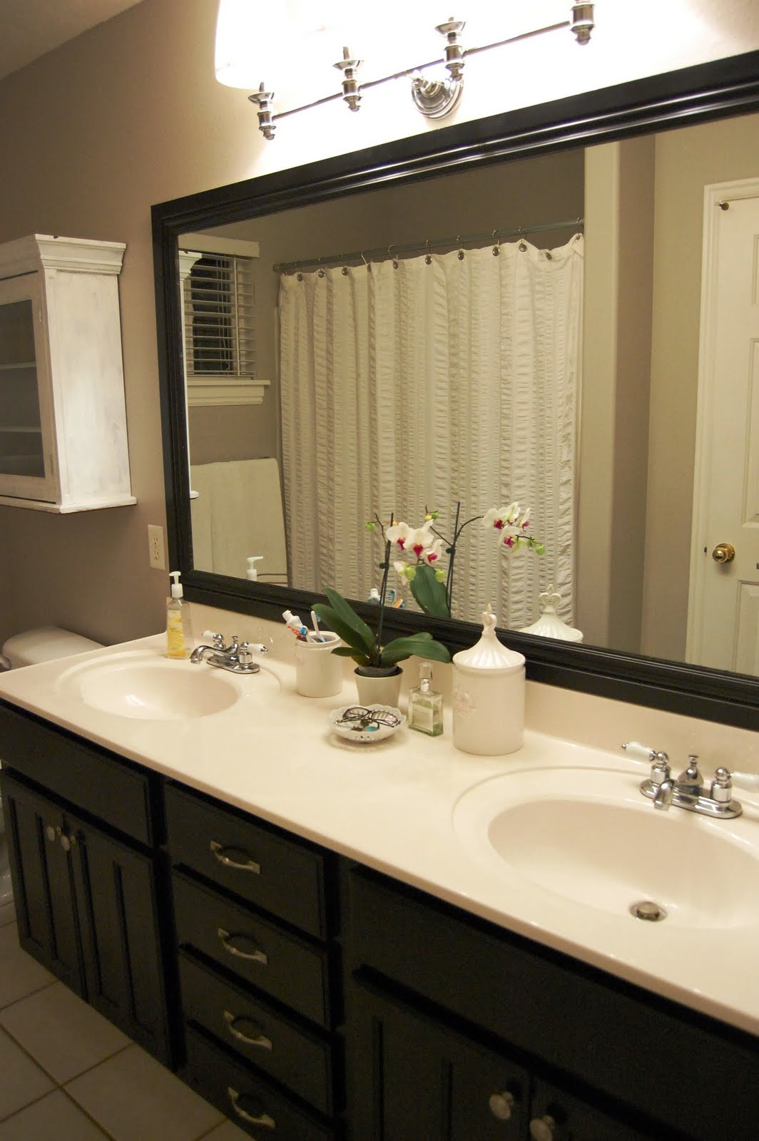 Bathroom Mirror Frames
 Design Gal & Her Handyman bathroom mirror frame