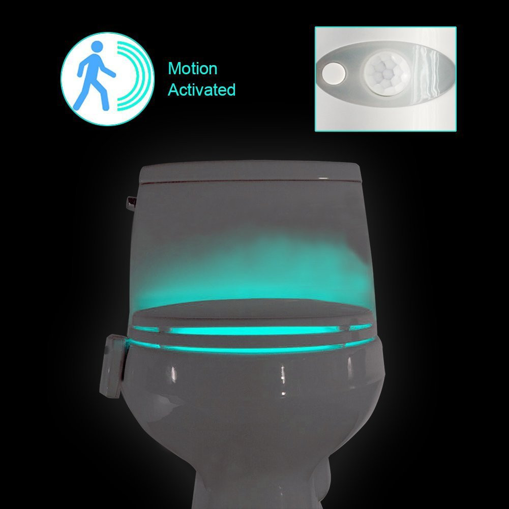 Bathroom Sensor Light
 Motion Activated Toilet Night Light Bowl Bathroom LED 8