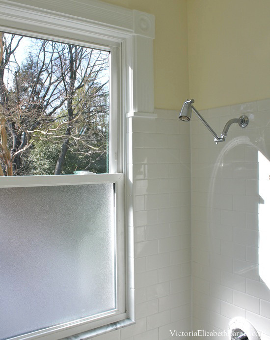 Bathroom Shower Window
 Solution to the large window IN the shower Simple DIY