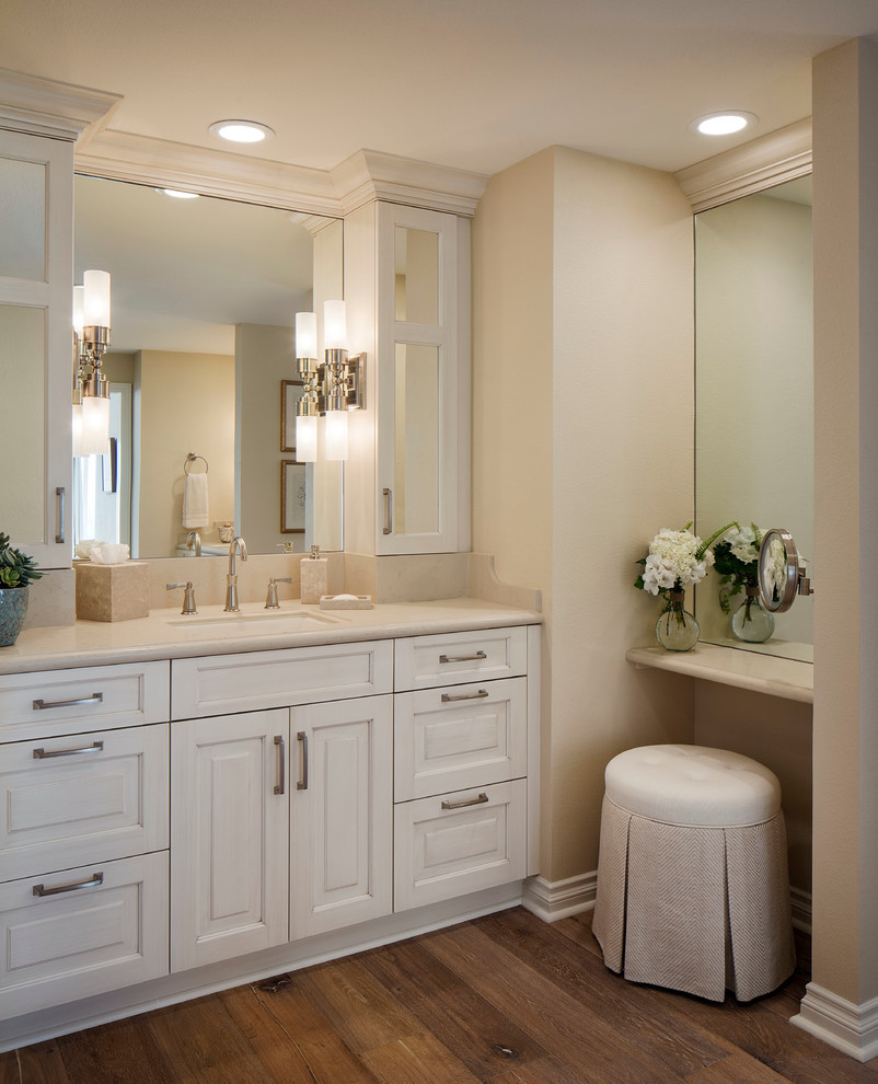 Bathroom Vanities Orange County
 Master Bathroom with White Cabinet Vanity Traditional