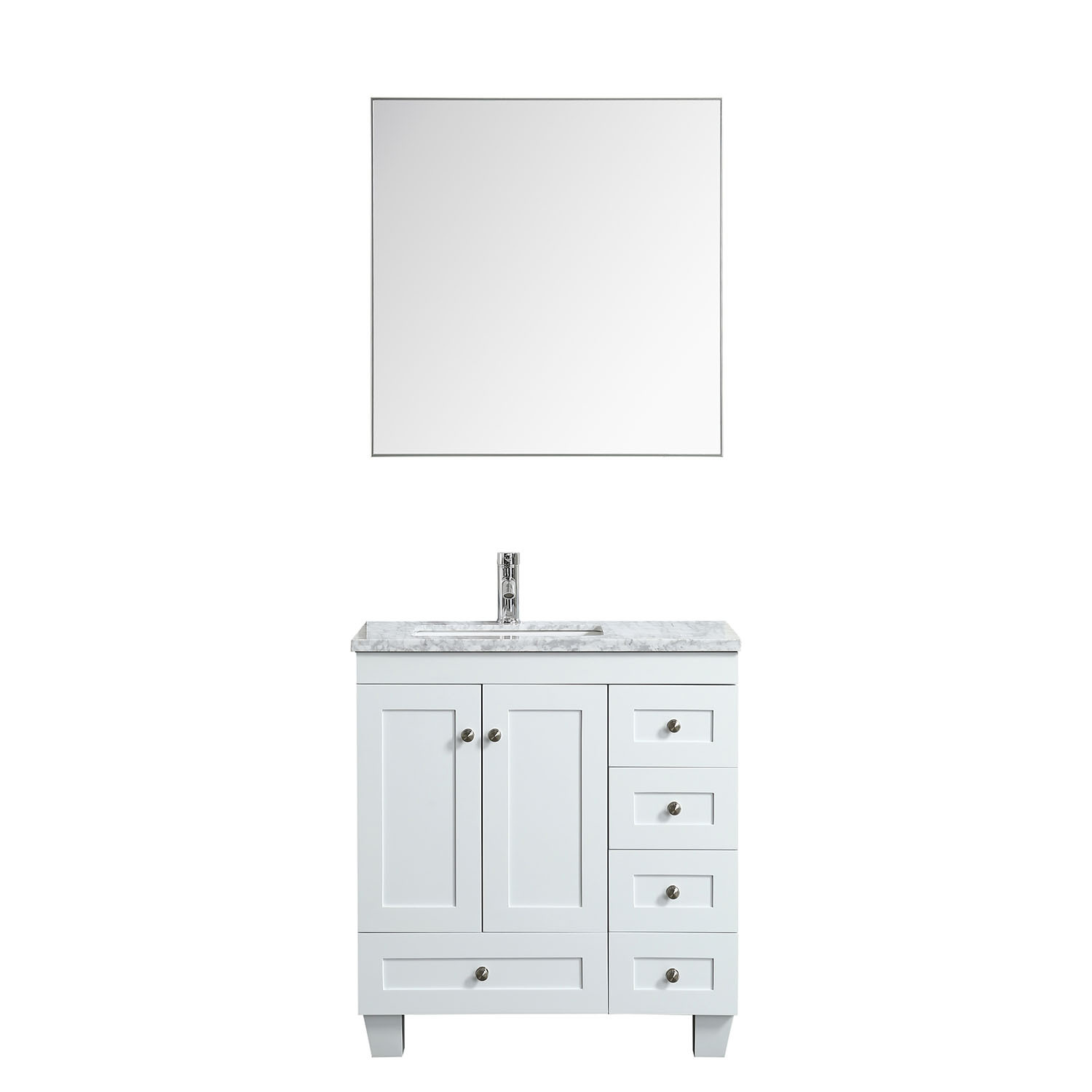 Bathroom Vanity 30 X 18
 Eviva Happy 30" x 18" Transitional White Bathroom Vanity