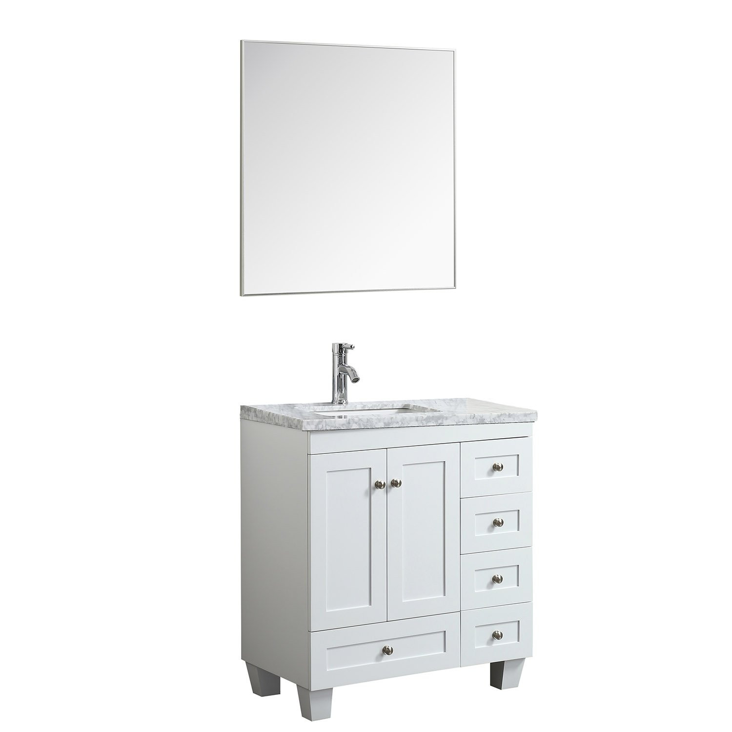 Bathroom Vanity 30 X 18
 Eviva Happy 30" x 18" Transitional White Bathroom Vanity