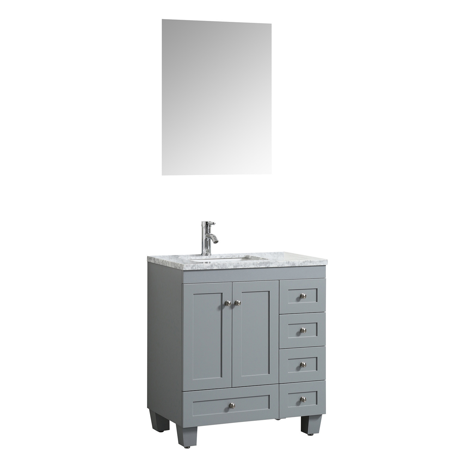 Bathroom Vanity 30 X 18
 Eviva Happy 30" x 18" Transitional Grey Bathroom Vanity