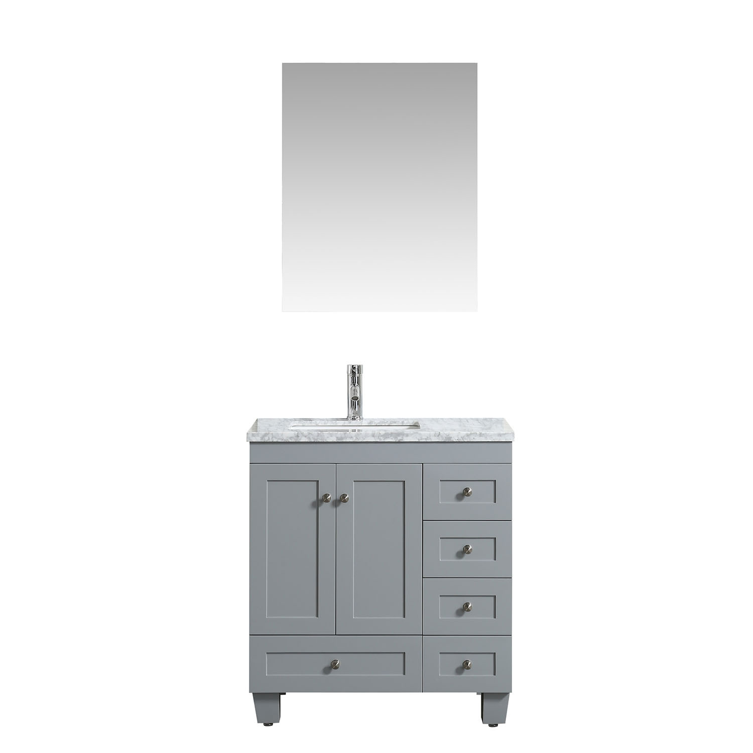 Bathroom Vanity 30 X 18
 Eviva Happy 30" x 18" Transitional Grey Bathroom Vanity