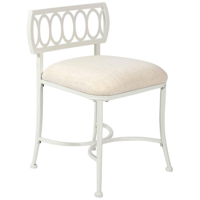 Bathroom Vanity Chairs With Backs
 White Metal Loop Back Vanity Chair For Sale at 1stdibs