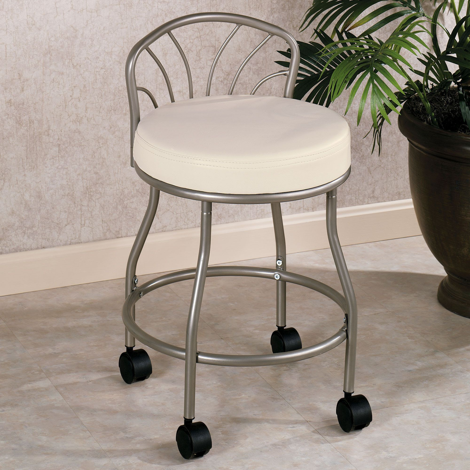 Bathroom Vanity Chairs With Backs
 Flare Back Powder Finish Vanity Chair