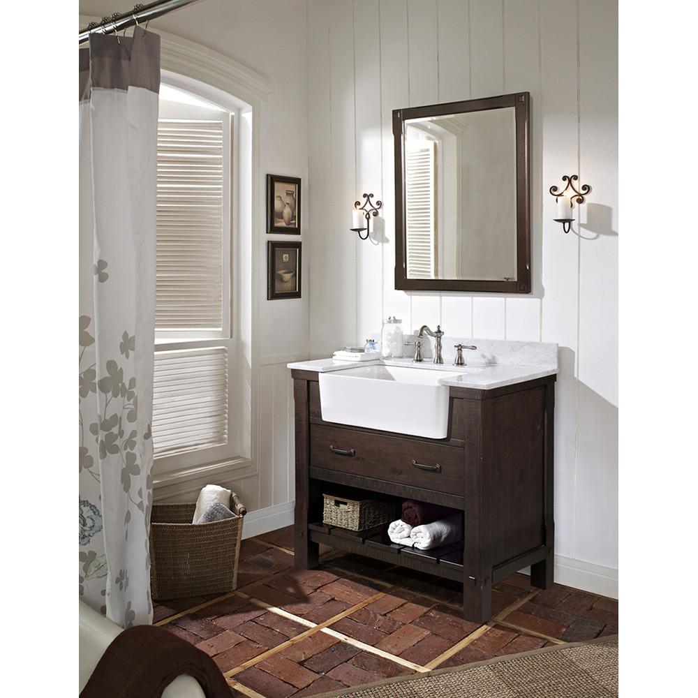 Bathroom Vanity Designs
 Fairmont Designs 36" Napa Farmhouse Vanity Aged Cabernet