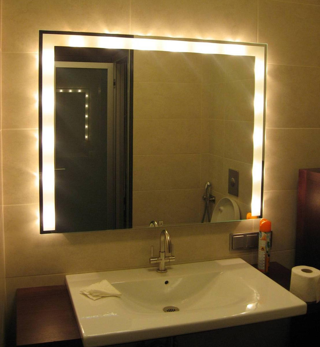 Bathroom Vanity Light Bulbs
 amazing bathroom led lighting design behind square mirror