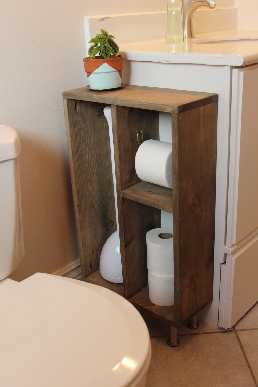 Bathroom Vanity Storage
 Hide Unsightly Toilet Items with this DIY Side Vanity