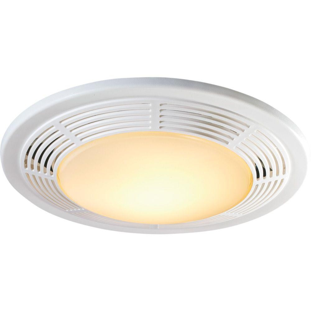 Bathroom Vent And Light
 Decorative White 100 CFM Ceiling Exhaust Fan with Light