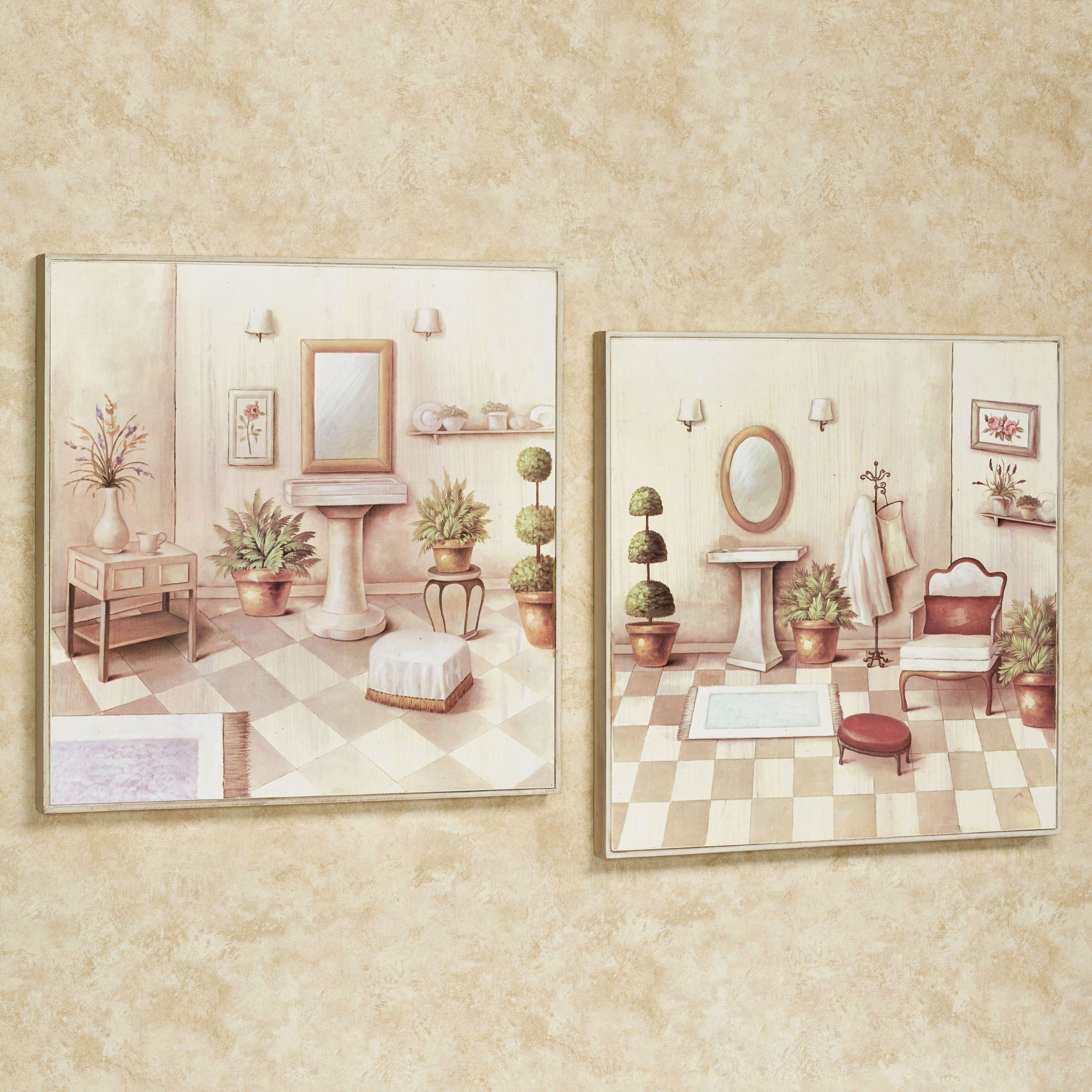 Bathroom Wall Art Sets
 Soothing Retreat Bathroom Scene Wall Art Set