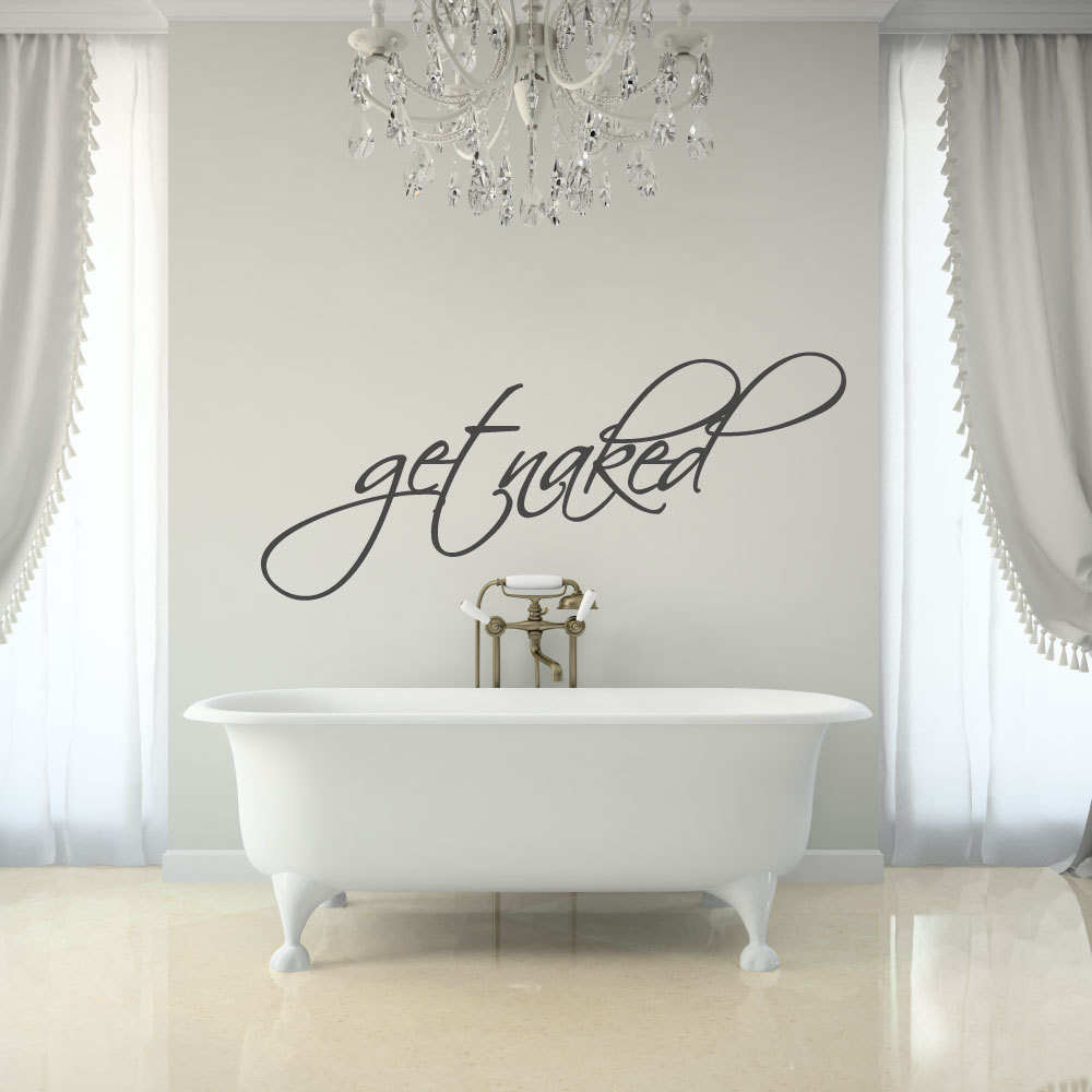 Bathroom Wall Art Sets
 Get Naked Decal Bathroom Wall Decor Get Naked Bathtub