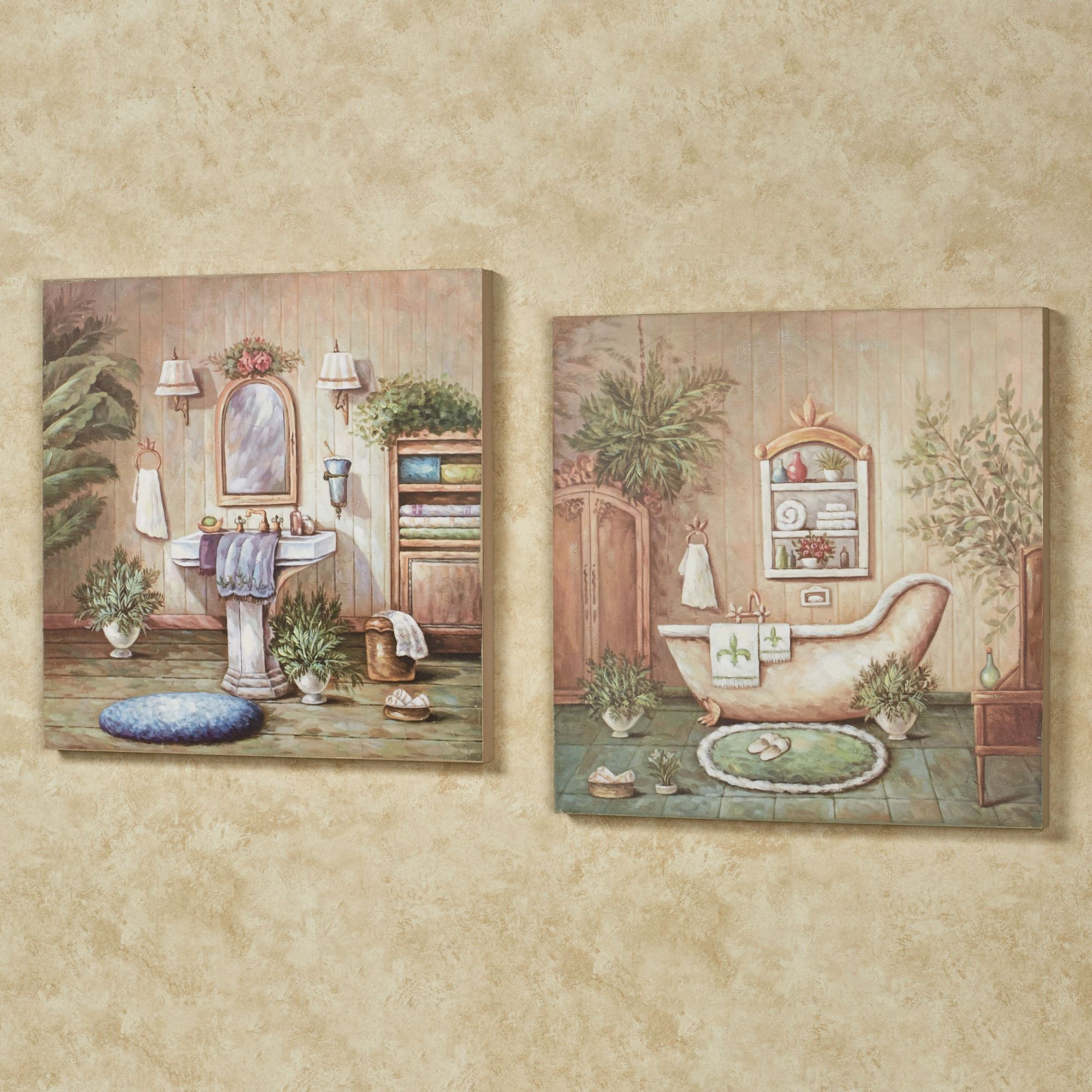 Bathroom Wall Art Sets
 Blissful Bath Wooden Wall Art Plaque Set