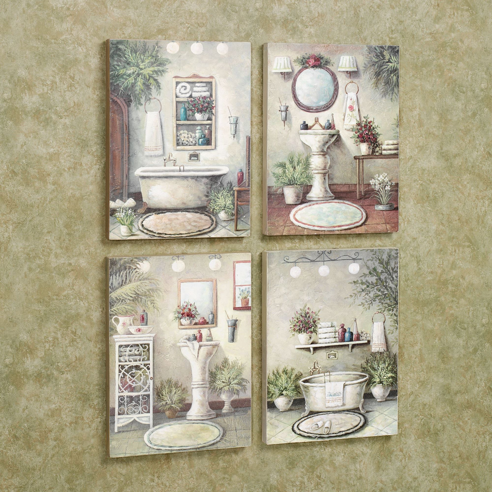 Bathroom Wall Art Sets
 Bathroom Bliss Wooden Wall Art Plaque Set