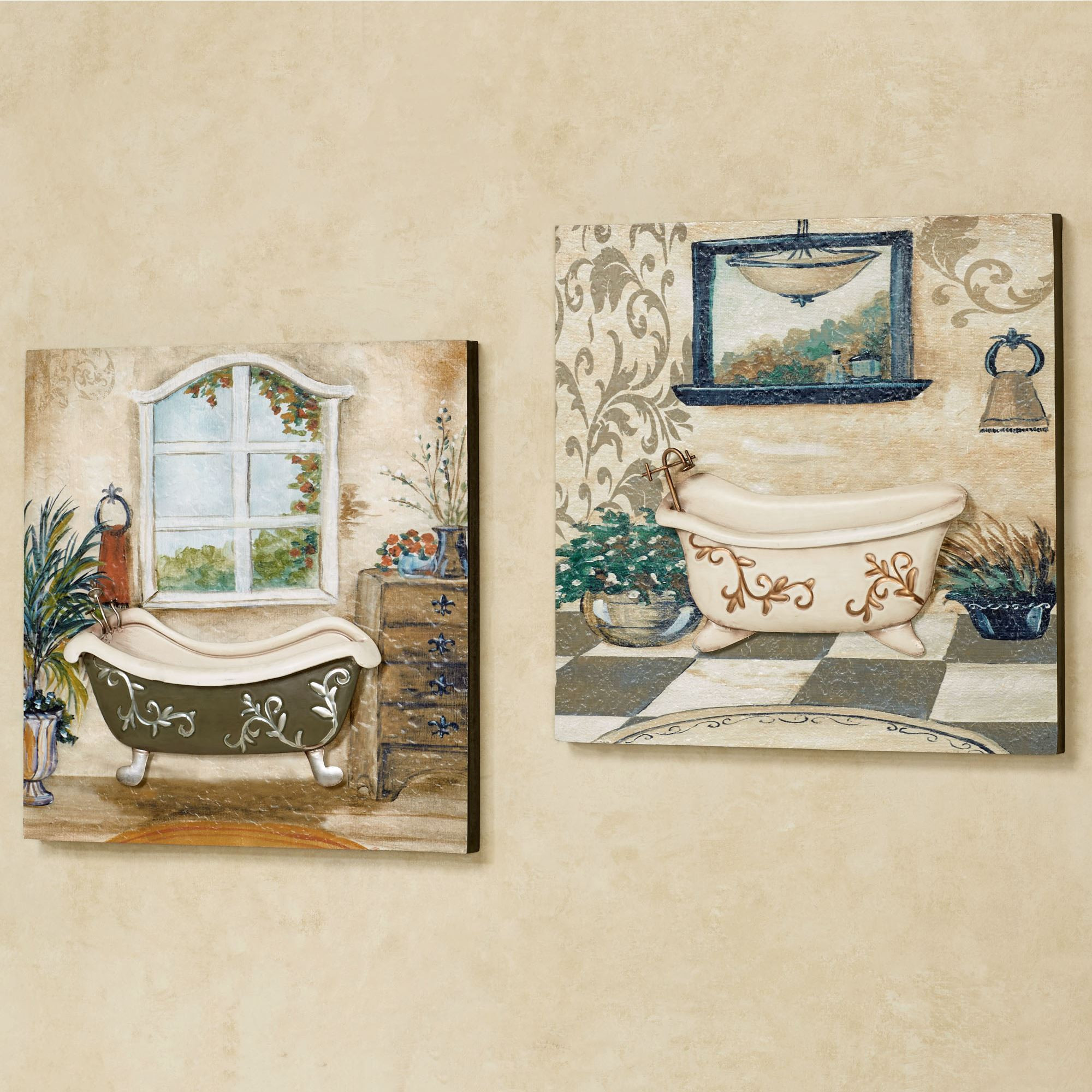 Bathroom Wall Art Sets
 Salle de Bain Bathroom Wall Art Set