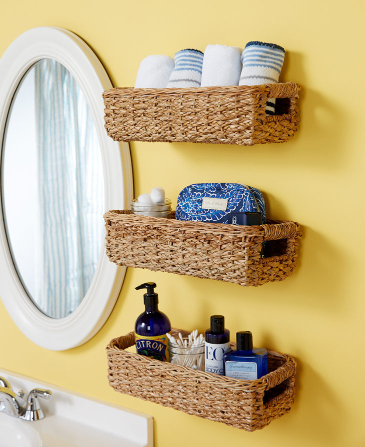 Bathroom Wall Cabinet With Baskets
 13 Designers Trick to Set Up Your Small Bathroom The Frisky
