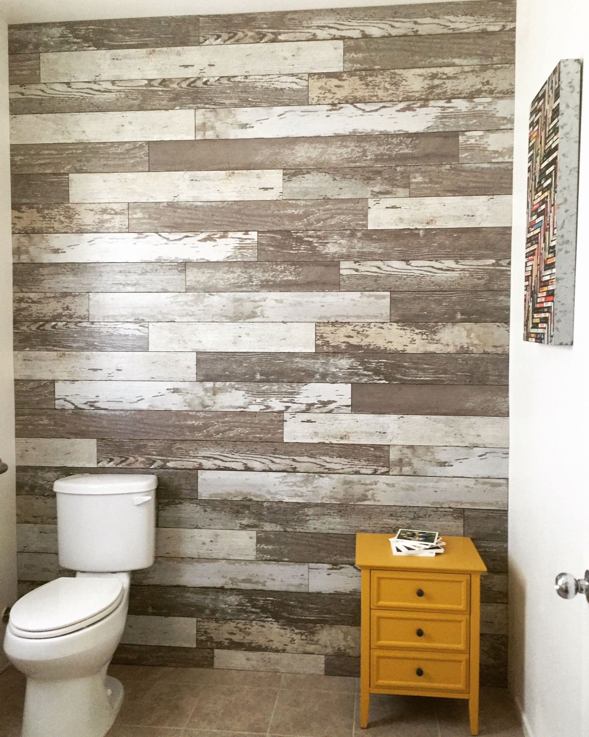 Bathroom Wall Laminate
 My husband created a laminate wall using Bull Barn Oak It