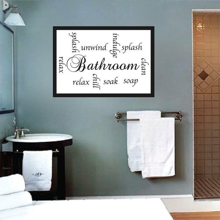 Bathroom Wall Quotes
 Bathroom Sayings Wall Framed Splash Clean Mural Decal