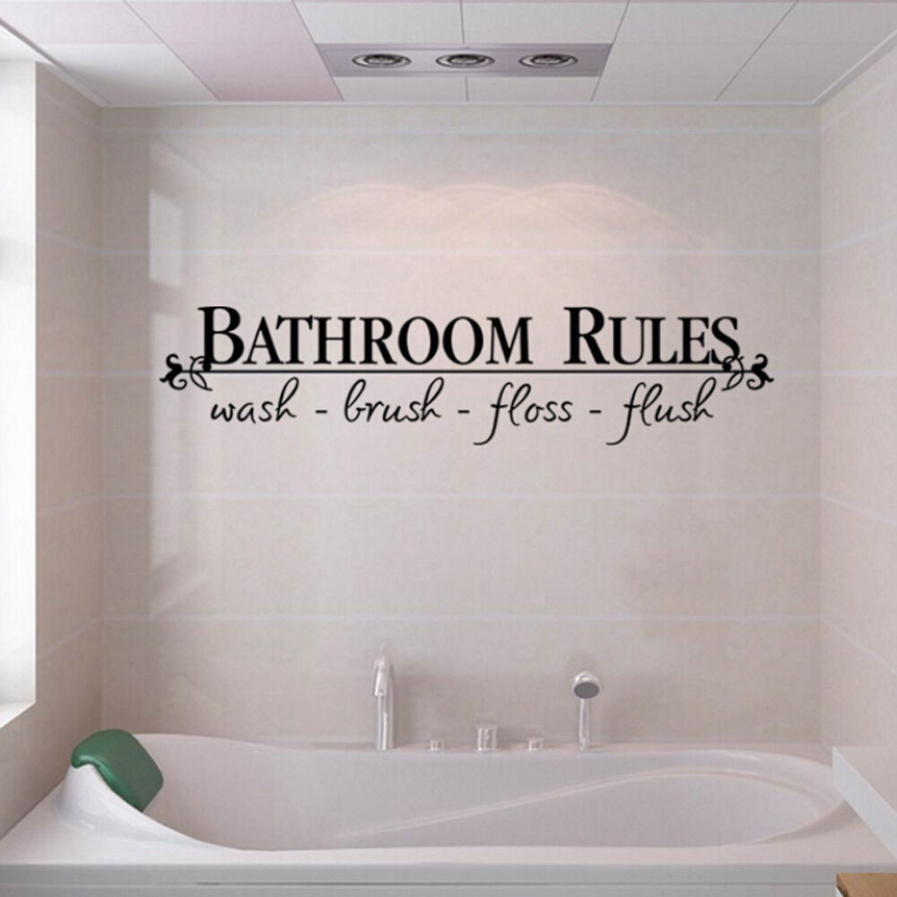 Bathroom Wall Quotes
 BATHROOM RULES Quote BathRoom Wall Decals Stickers Vinyl