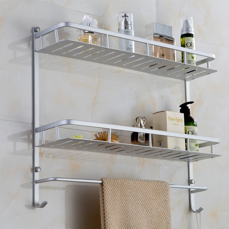 Bathroom Wall Rack
 40 50cm Bathroom Rack e Two Layers with Hock Bath Towel