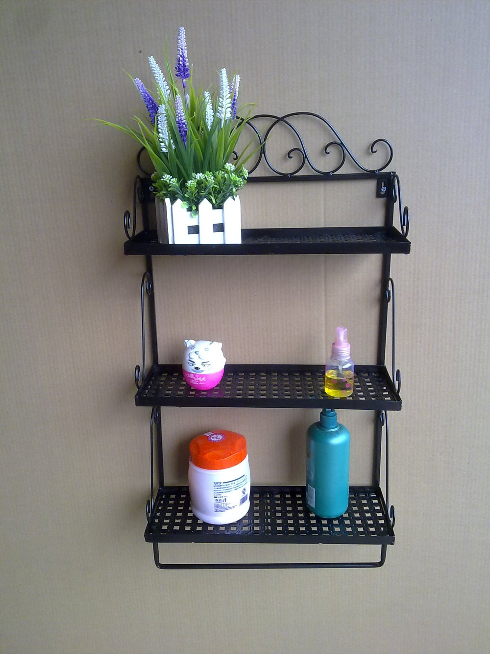 Bathroom Wall Rack
 Bathroom wall shelves Wrought iron craft towel rack