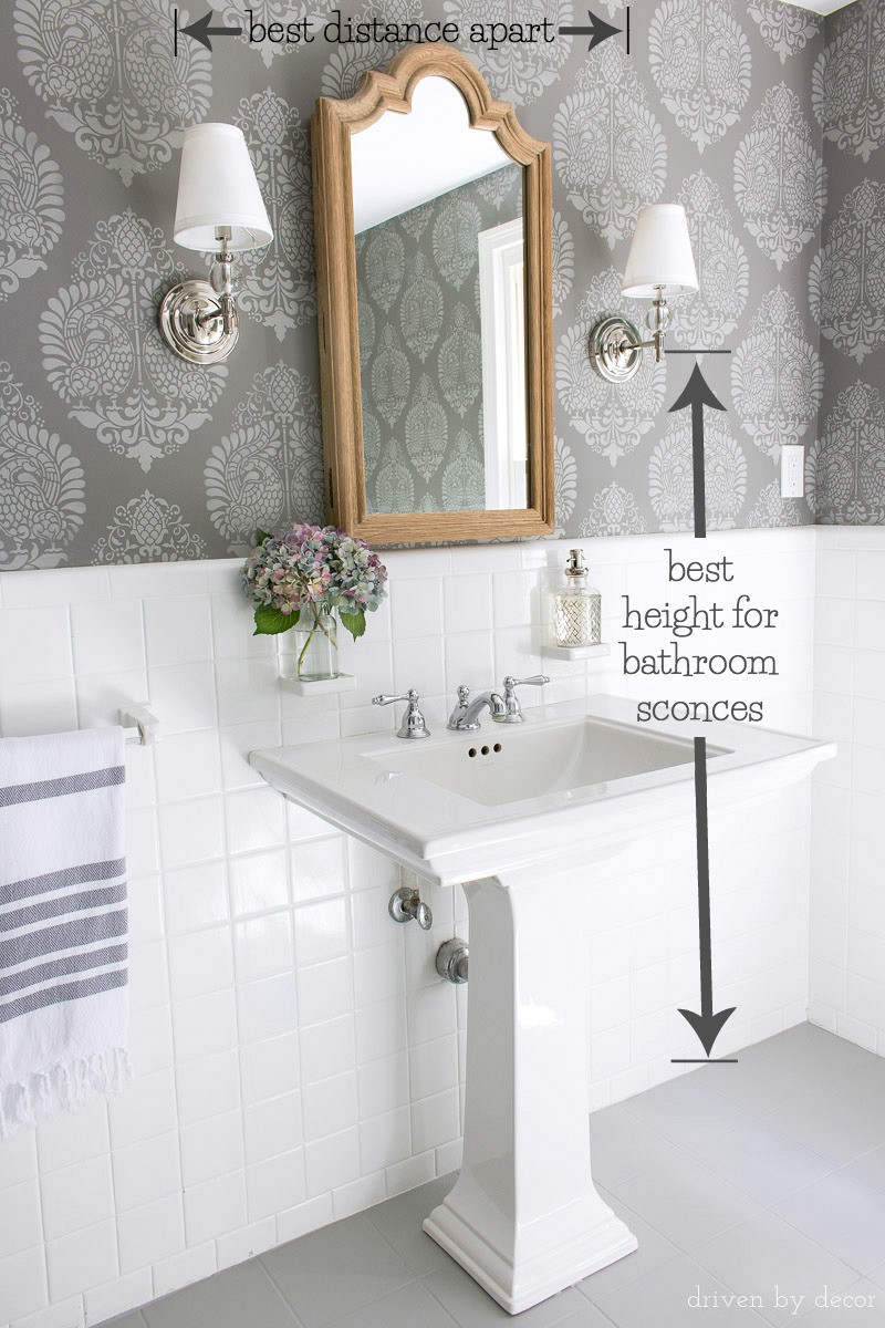 Bathroom Wall Sconce Height
 Must Have Measurements for Your Bathroom How High to Hang